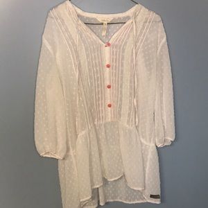 Matilda Jane White Blouse with Orange Detail